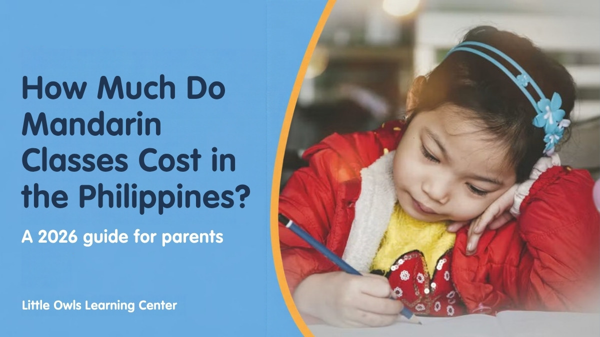 How Much Do Mandarin Classes Cost in the Philippines? A 2026 guide for parents, with a young girl writing in a workbook